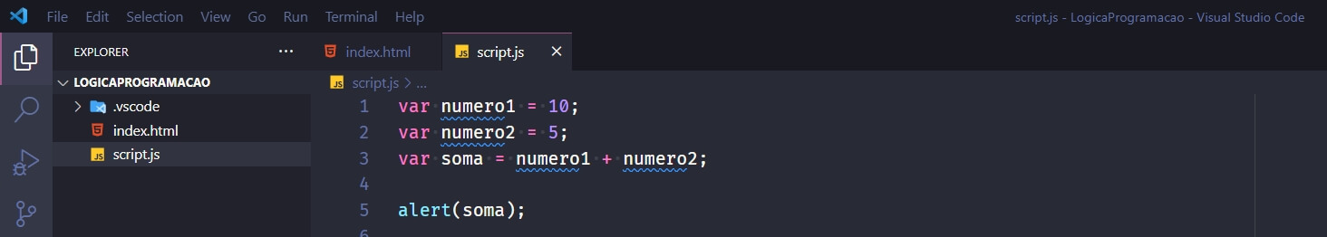 Somando de 2 numeros e acrescentando em uma nova variavel soma