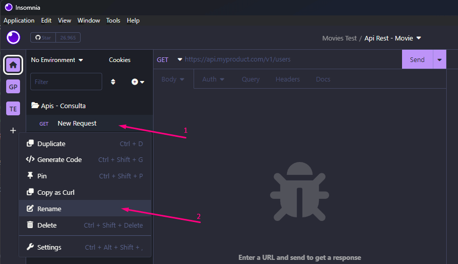 Inserindo o nome amigavel para api