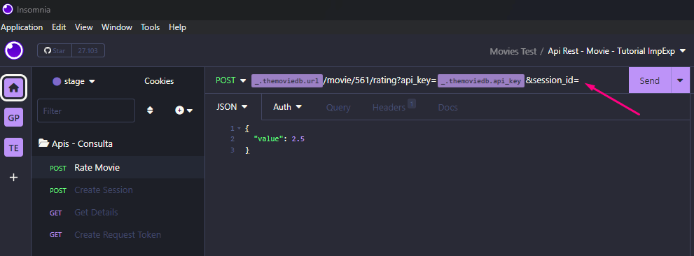 Clicando em ctrl + space para abrir opções de seleção